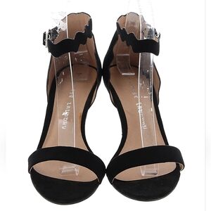 Chinese Laundry strappy wavy heeled sandals - black, 7.5